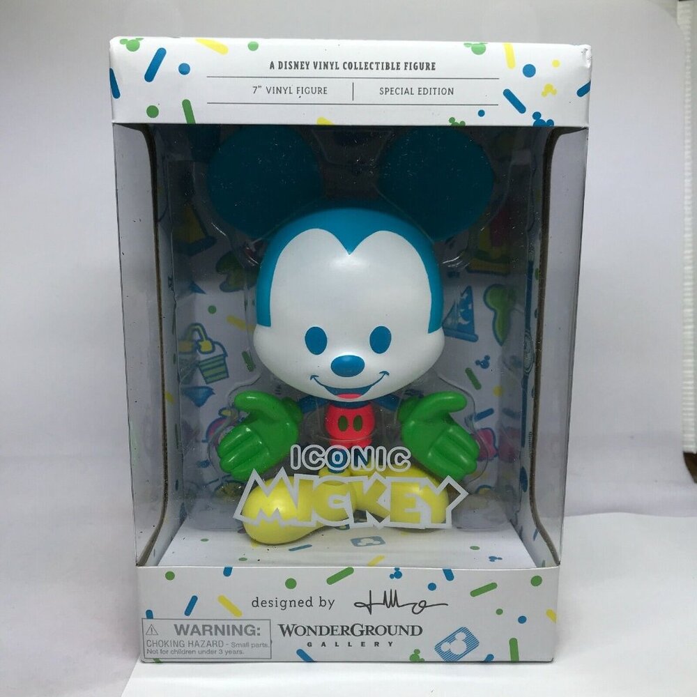 Disney Parks Wonder Ground Iconic Neon Mickey Mouse 7 in Vinyl Jerrod Maruyama
